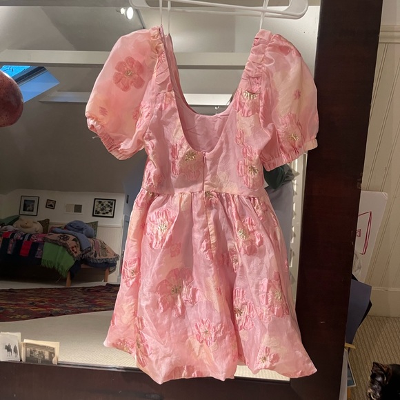 Pink floral mini dress - Picture 3 of 5